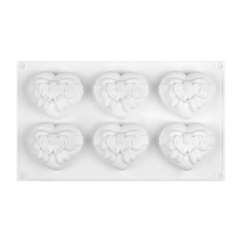 6-полая силиконовая форма для торта с бантом в форме сердца мороженого