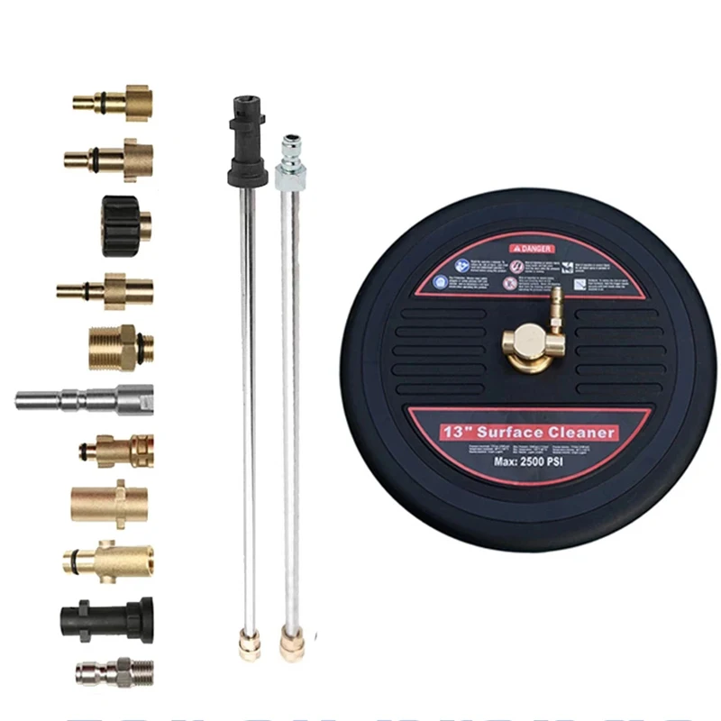 13 Inch Pressure Washer Surface Cleaner for Karcher with 2 Extension Wand Attachment for Electric Power Washer, 2500 PSI