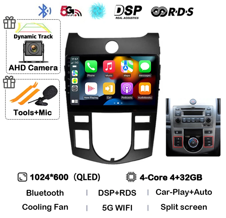 

Android 15 Carplay Auto WIFI + 4G Автомобильное радио для KIA Forte Cerato 2008 2009 2010 2011 2012 Мультимедийный видеоплеер Стерео GPS Аудио