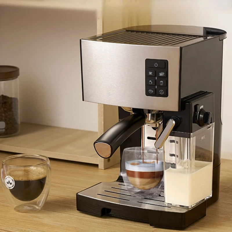 

Электрическая кофеварка для эспрессо 19 бар, машина для капучино для офиса, домашняя кухонная машина, вспениватель молока для эспрессо, одно ...