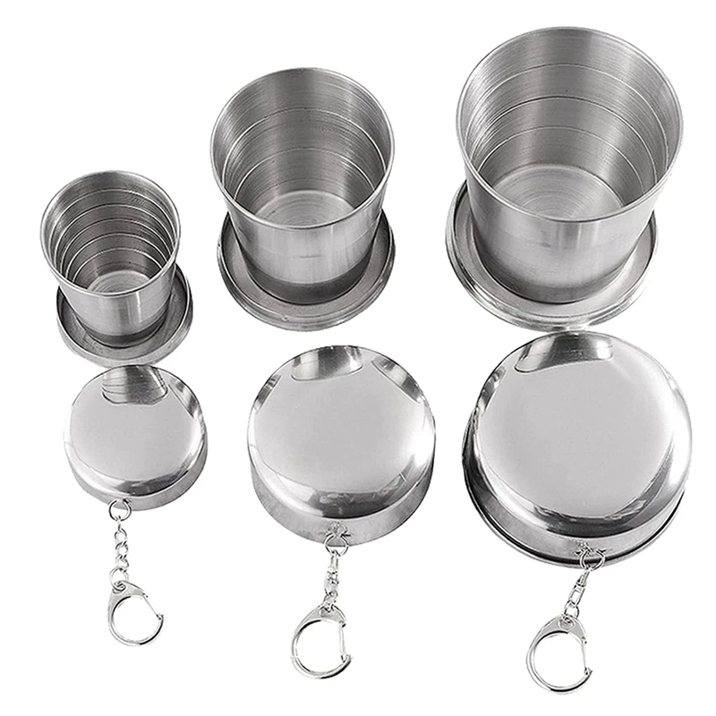 

Stainless Steel Folding Cup Folding Retractable Cup Folding Cup Blackjack Cup Teacups Teaware 75ML/150ML/250ML