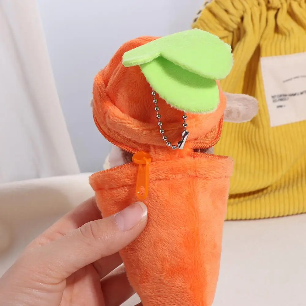 Милая плюшевая кукла кролик в моркови брелок-трансформер кольцо для ключей