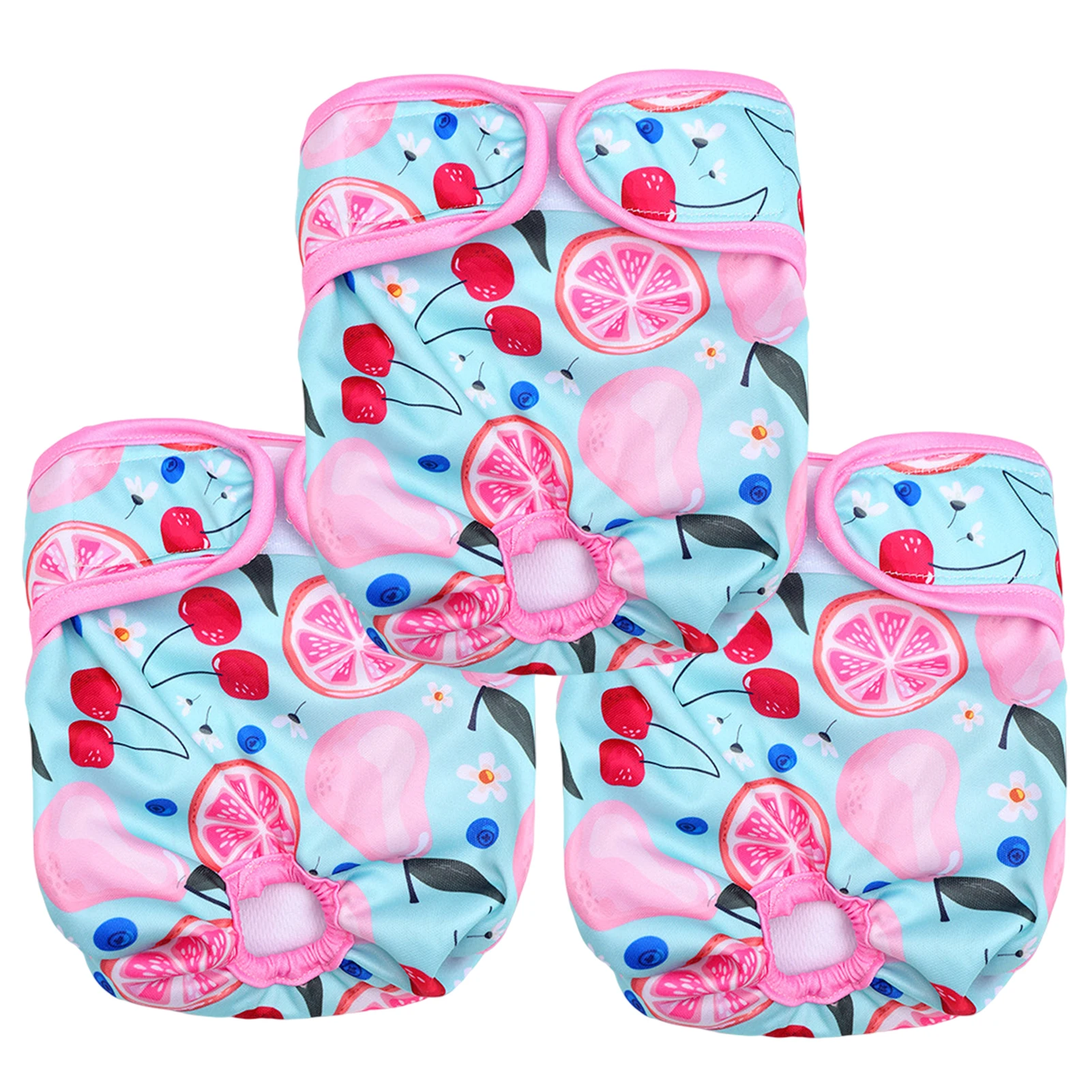 

3pcs Sanitary For Female Soft Dog Diapers Panty Practical Adjustable Snaps Breathable Highly Absorbent Washable Incontinent