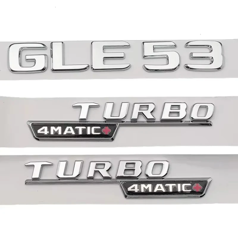 

ABS буквенное крыло автомобиля, задний багажник, наклейка с логотипом GLE53 Turbo 4MATIC, эмблема для Mercedes Benz GLE 53 AMG W167 W166, аксессуары