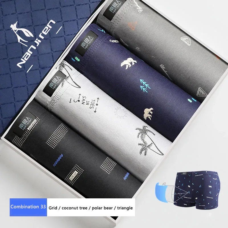 Men's Boxer Briefs Cotton Antibacterial Cotton Youth Comfortable Breathable Large Size Boxer Shorts Head