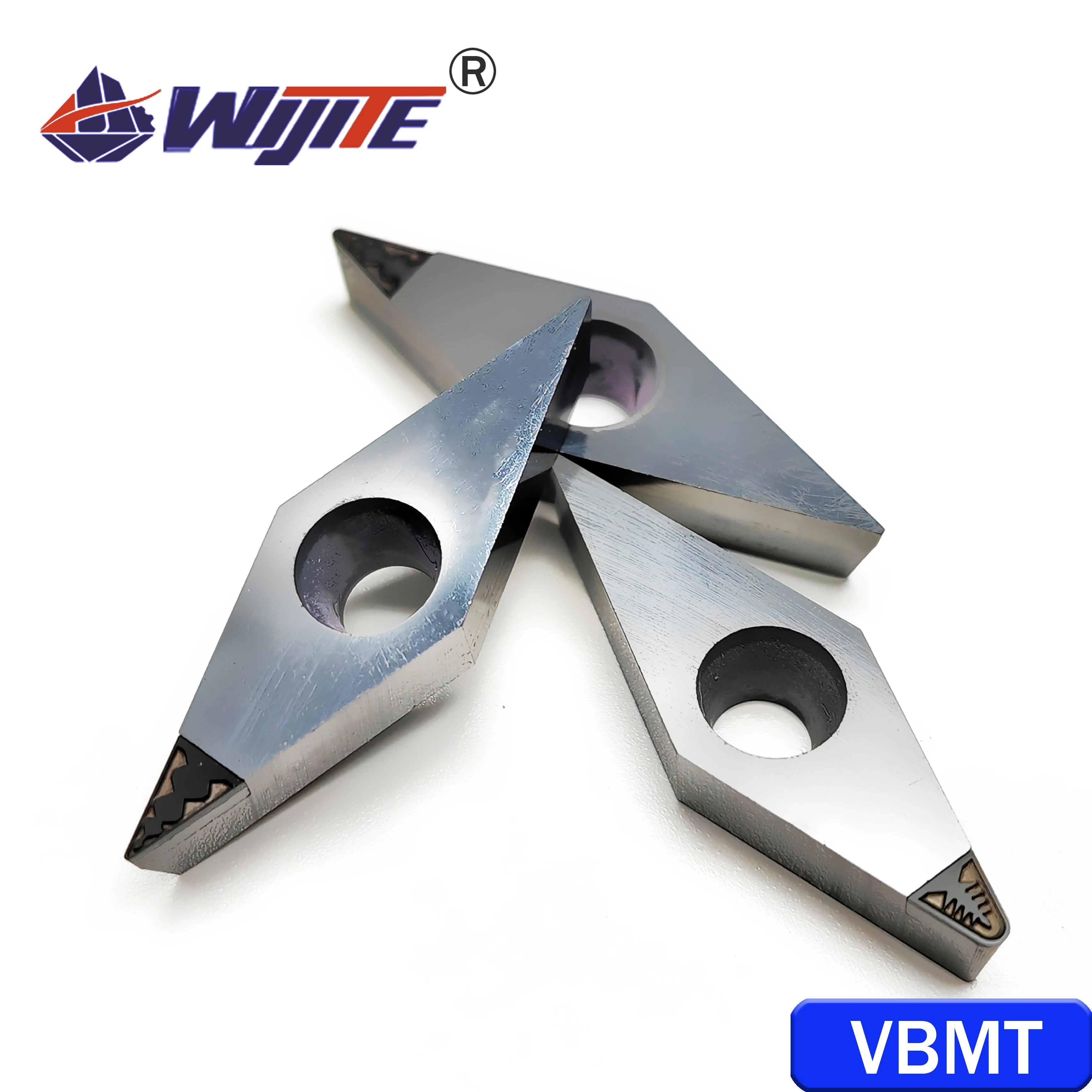 Фото Инструмент для отрезки сплавов PCD VBMT160402 VBMT160404 VBMT160408, используемый для обработки меди, алюминия, магния, фиброзных и глянцевых металлов VBMT №3