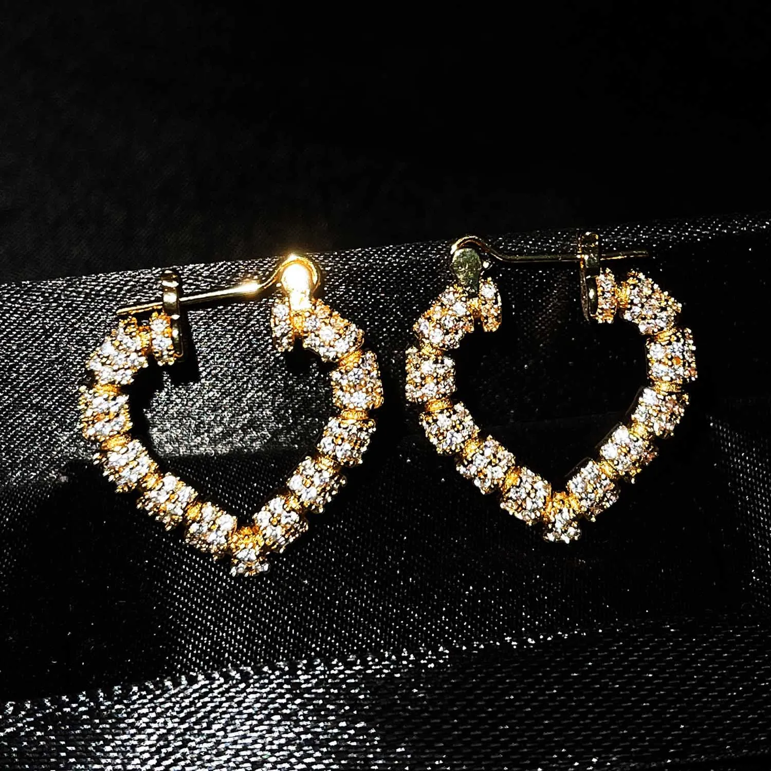 

Real Gold Earrings for Women Heart Office/career Anniversary Fine Jewelry Earrings Gifts Aretes De Mujer