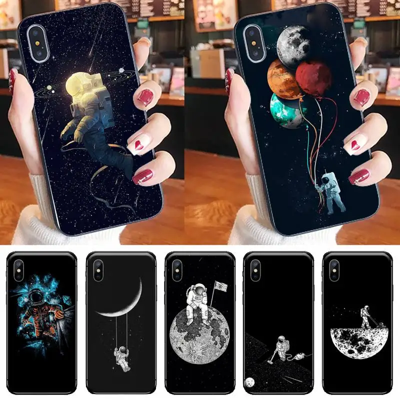 

Astronaut space cute Phone Case for iPhone 11 12 13 mini pro XS MAX 8 7 6 6S Plus X SE 2020 XR