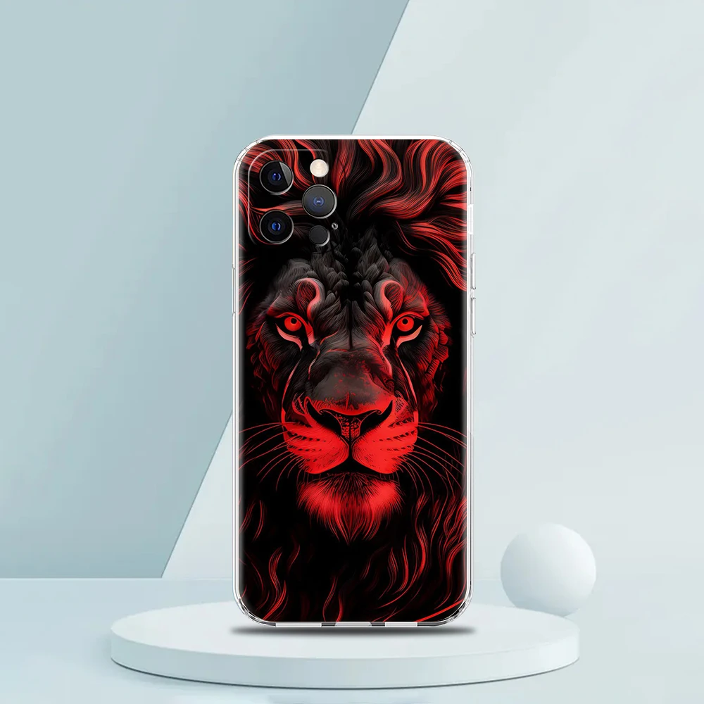 Мягкий прозрачный чехол из ТПУ с узором льва для iPhone 16, 15, 14, 13, 12, 11 Pro Max XR 8 7 Plus XS Max Shell Fundas Capa Bag (art.: 3920cbd35db89) - 3920cbd35db89