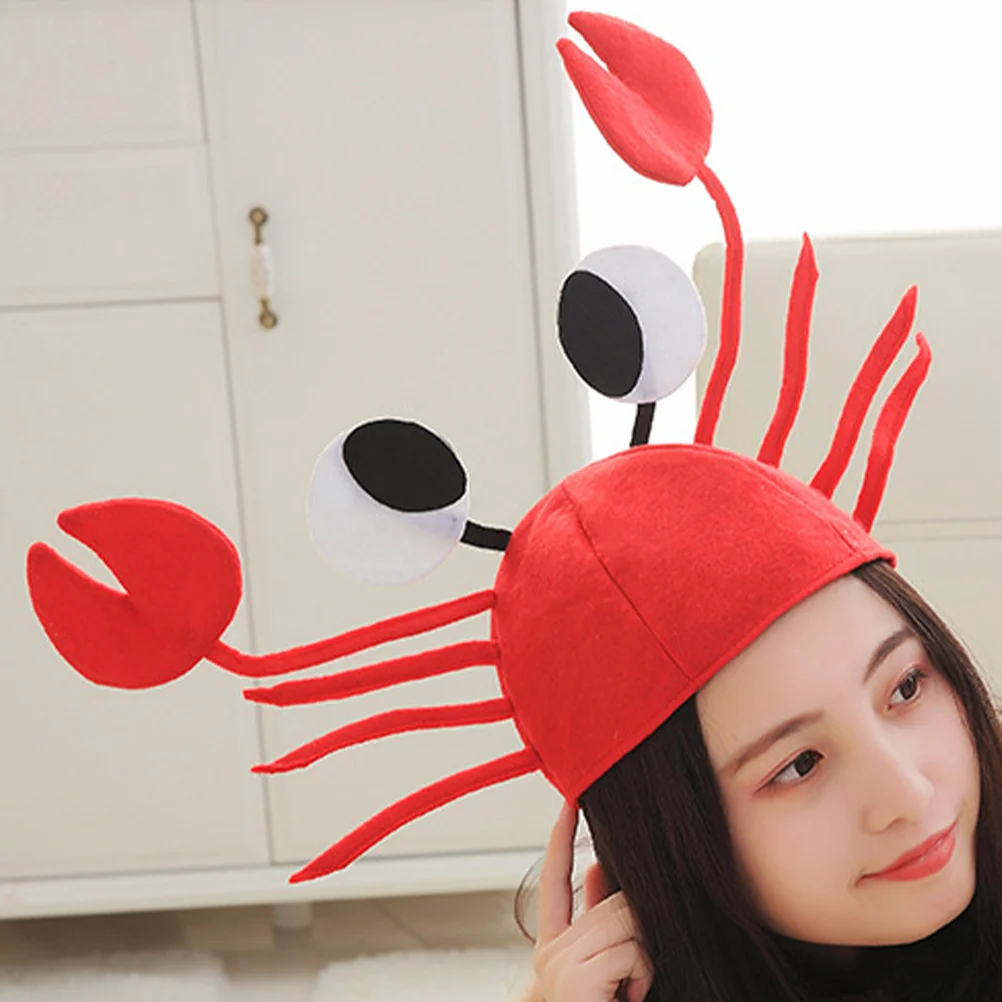 

Party Supplies Costumes Adults Crab Accessories Cap Hat Kids Funny Flannel Red Adjustable Man