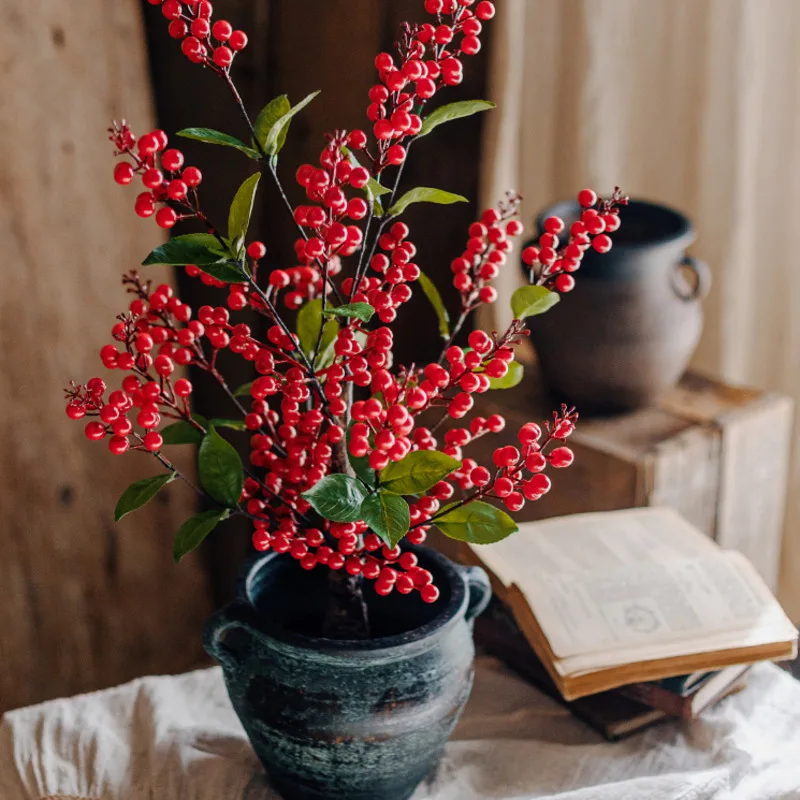 Имитация богатых фруктов падуба в китайском стиле искусственные цветы для