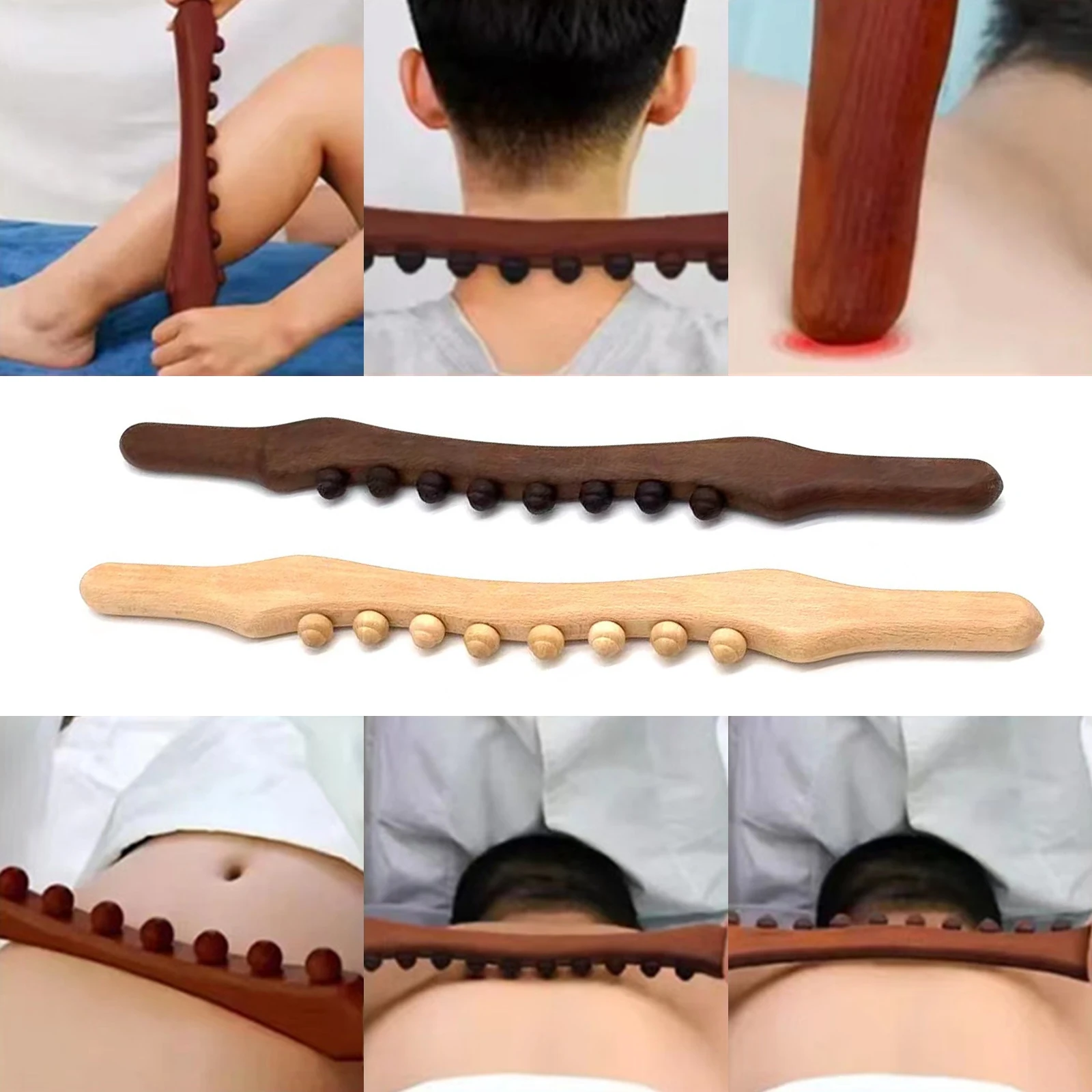 

Скалка с 8 бусинами, универсальная задняя зеркальная буковая леска, зеркальная обработка Guasha, инструмент