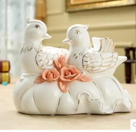wedding gift ceramic ornaments creative modern minimalist living  Home Furnishing Mandarin Duckroom Art Statue