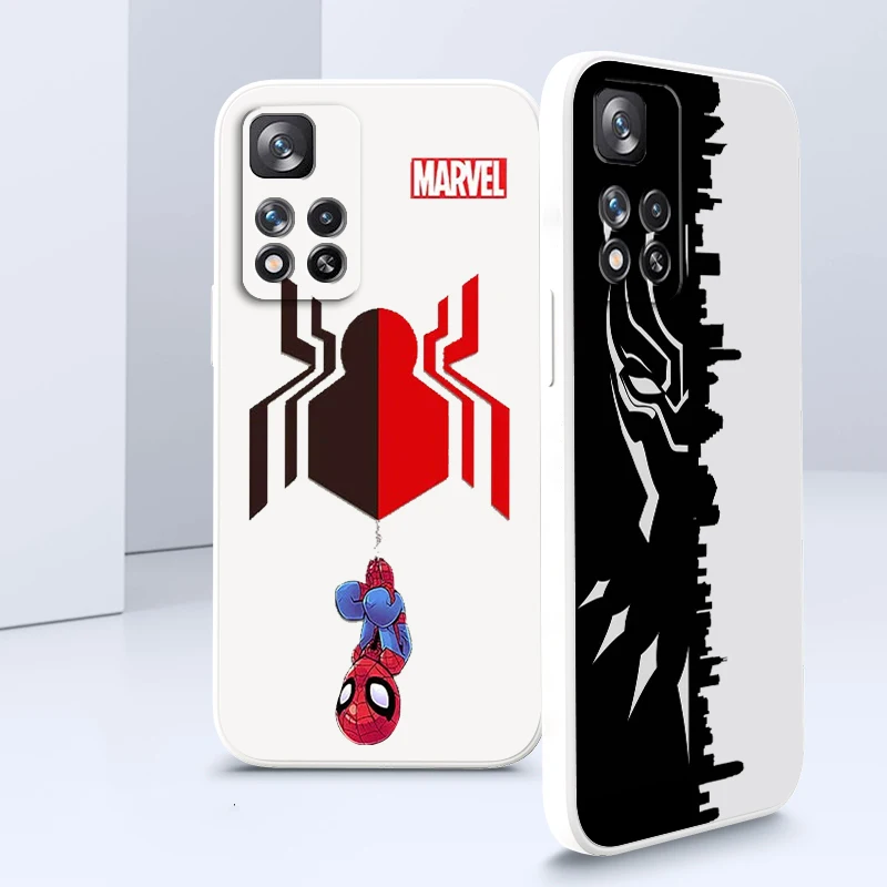 

Marvel Avengers Superheroe Liquid Rope Soft Cover Phone Case For Xiaomi Redmi Note 11 11S 11T 10S 10 9S 9T 9 8T 8 Pro Plus 5G