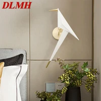 dlmh nordic wall lamp bird shade led decorative fixtures modern sconce lights for home living room corridor