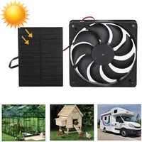 3W Exhaust Fan ETFE Solar Panel Power 12cm Air Extractor Toilet Pet  Dog Chicken Coop House Chassis RV Mini Exhaust Ventilator