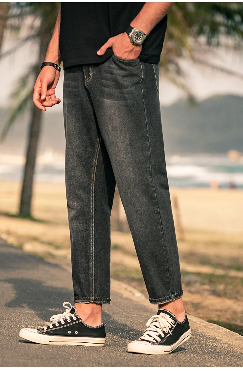 

N3065 2022 new Men's Summer Loose Casual Vintage Washed Jeans