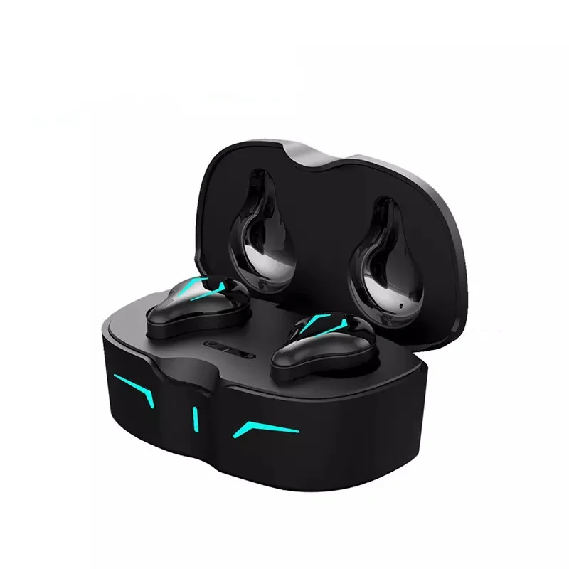 

Dual Decoding Gaming Bluetooth 5.1 Headsets Type-C Charing Box TWS Wireless Earphones Stereo Headphone Low Latency Earbuds w Mic