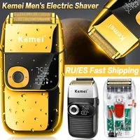 kemei mens shaver electric beard trimmer original razor trimmer for men hair cutting machine usb rechargeable with lcd display