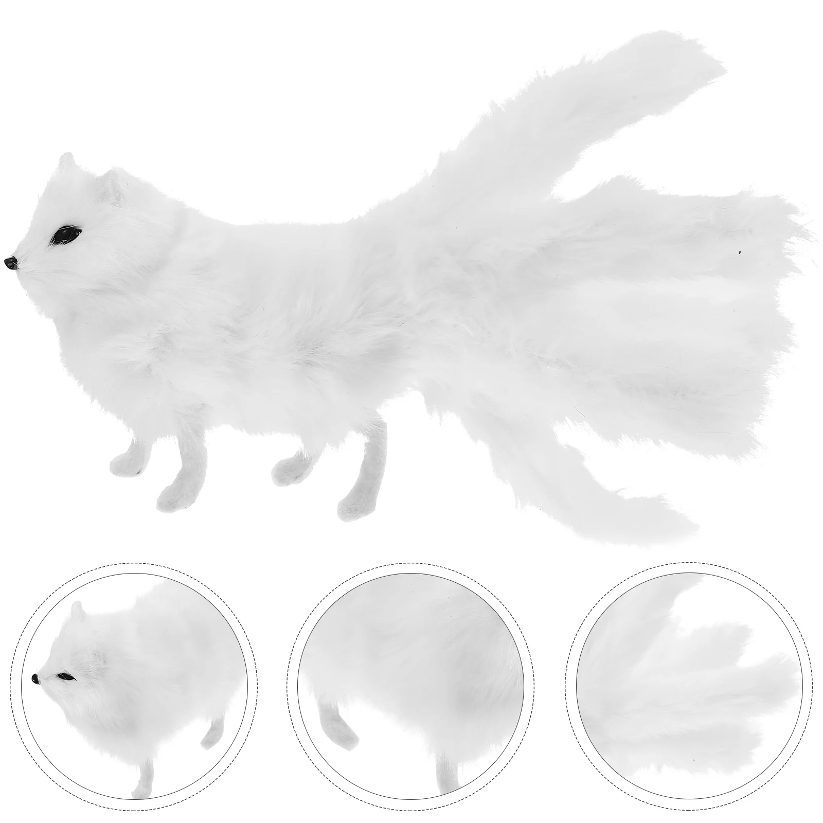 

Simulation Fox Toy Fur Animal Model Cartoon Animal Ornament Home Animal Decor