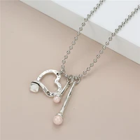 ys fashion jewelry new items 90cm length bead chain wholesale imitational pearls heart dress shirt long necklace