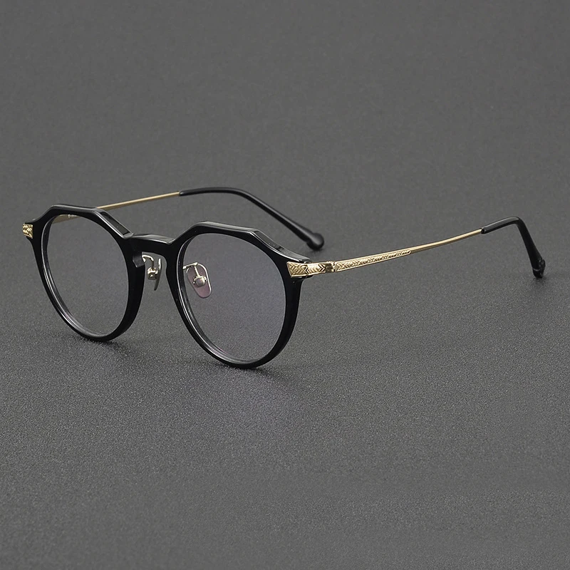 Титановые ацетатные мужские очки по рецепту винтажные круглые оптические