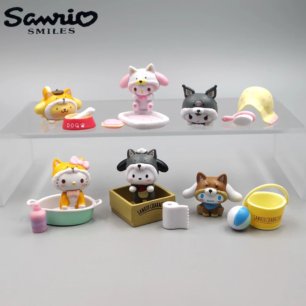 

Sanrio Anime 4Cm Figure Melody Cinnamoroll Hello Kitty Cross Dress Chaigou Kuromi Doll Kawaii Diy Cake Decoration Christmas Gift