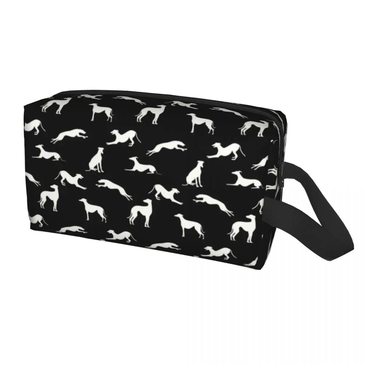 

Greyt Greyhound Silhouettes Travel Cosmetic Bag Whippet Sighthound Dog Toiletry Makeup Organizer Ladies Beauty Storage Dopp Kit