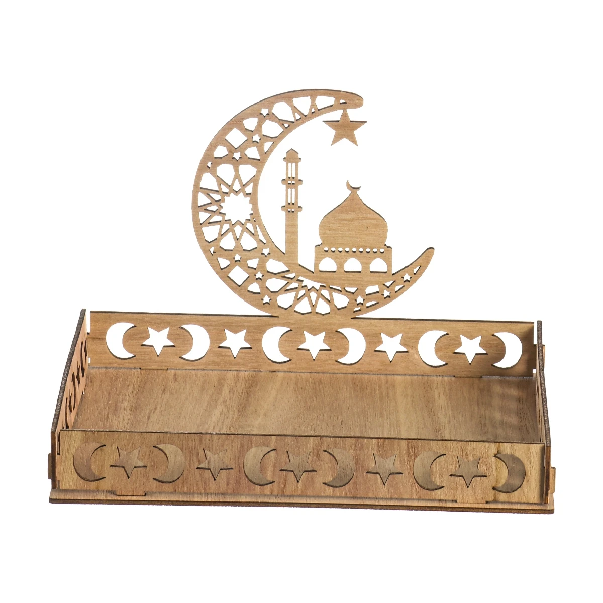 Деревянный лоток для еды Eid Mubarak модель дома Al Adha исламский Рамадан кареем