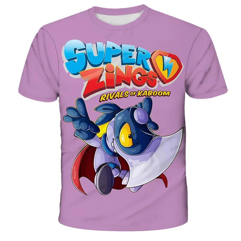 

Футболки с аниме суперзингом, Детская футболка с 3D принтом, модная повседневная футболка с круглым вырезом и мультяшным рисунком, детская одежда для мальчиков и девочек, топы