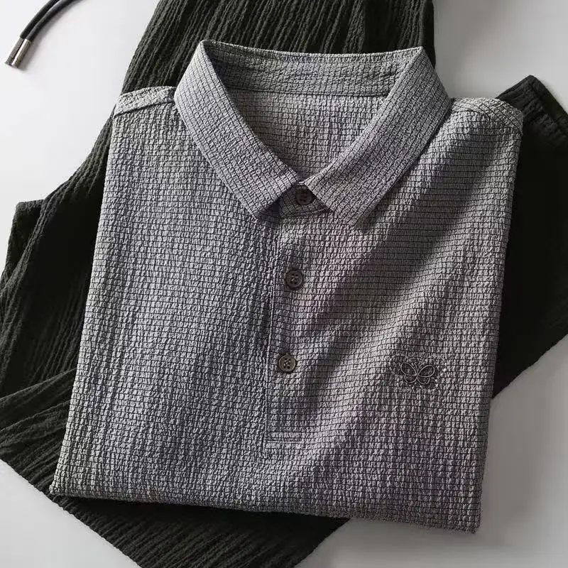 Casual Suit Men's New Short-sleeved Trousers Thin Breathable Personality Fashion Simple Two-piece Set