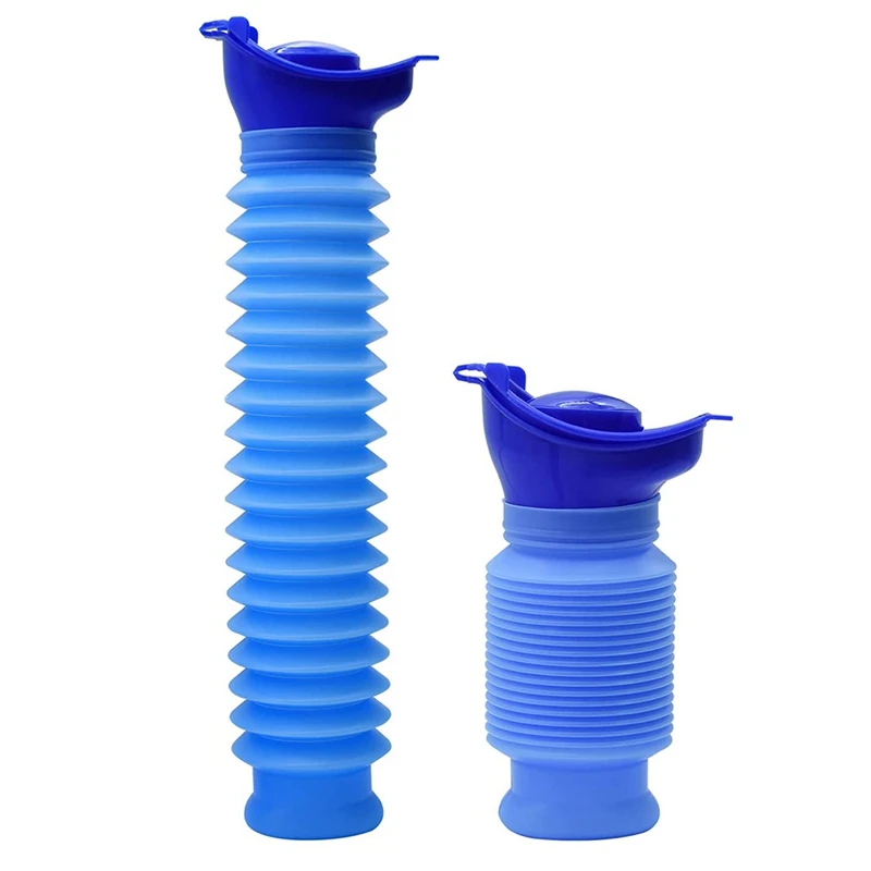 

2Pcs Shrinkable Urinal,750Ml Portable Mobile Toilet,Mini Outdoor Potty Pee Bottle,For Camping Car Travel Traffic Jam