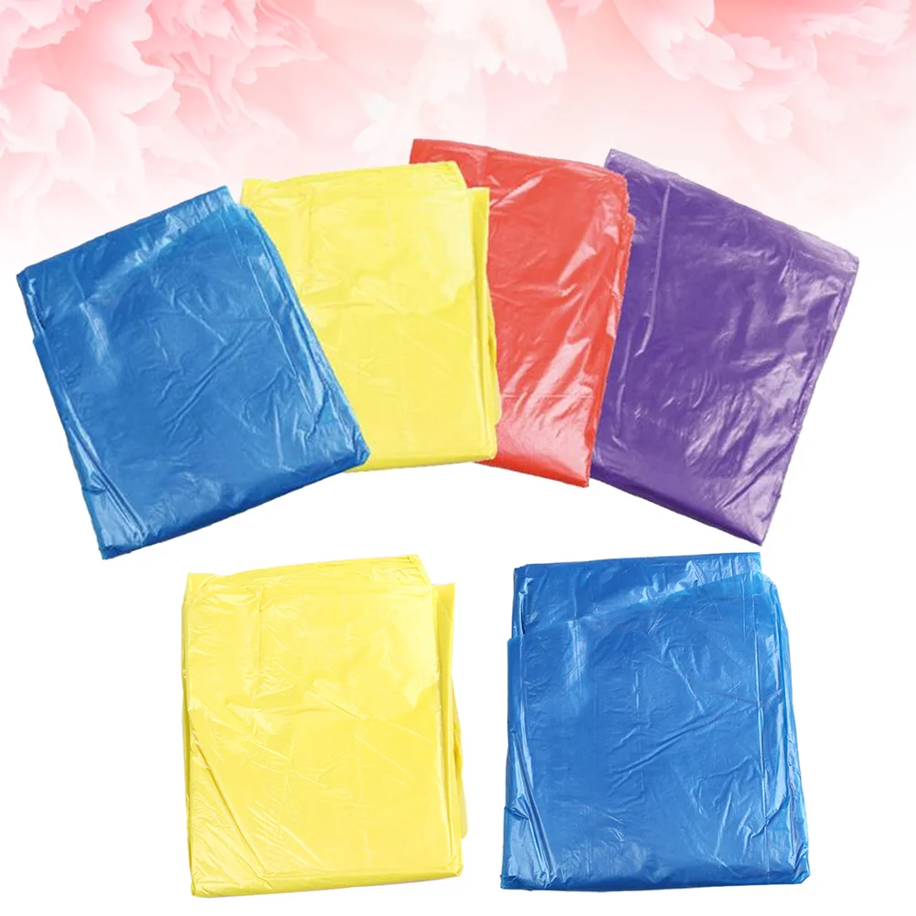 

6 Pcs Poncho Raincoat Adult Raincoat Disposable Rain Coat Pearlescent Portable Raincoat Thicken Raincoat Hood