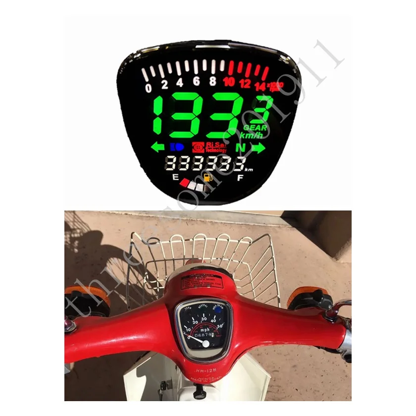 Для мотоцикла honda super cub C50 C70 C90 ЖК цифровой одометр спидометр тахометр в сборе