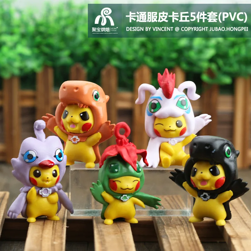 

6-8 см 5 шт./лот Покемон Пикачу Косплей дигимон Приключения агумон габумон пальмон гомамон патамон Фигурки игрушки
