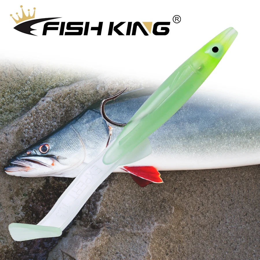 

FISH KING Fishing Soft bait with hook Eel cub lifelike Silicone Bass lure 3D Eyes Jerkbaits Swimbaits Pesca tackle Accessories