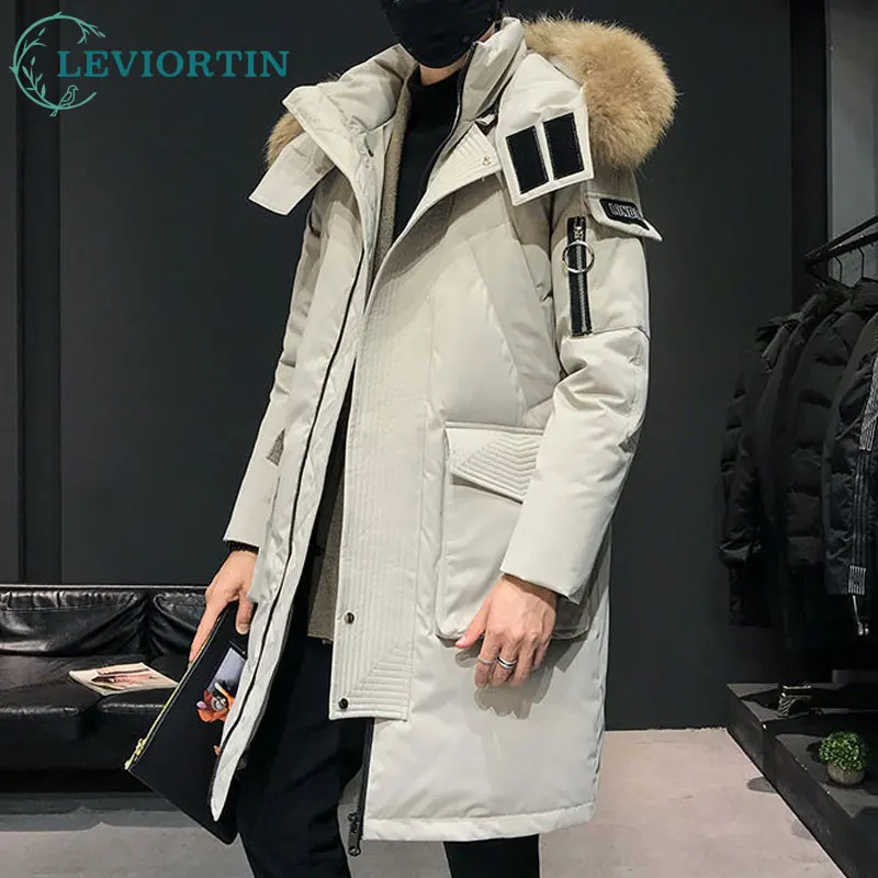 2022 Fall Winter White Duck Down Jacket Coat Men Autumn Long Warm Thick Hood Parkas Outwear Outfits Classic Windproof Pocket Men