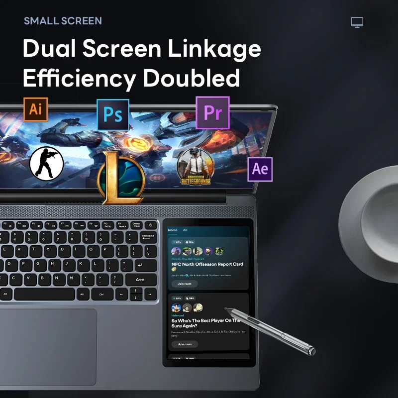 Ноутбук с двойным экраном 15 6-дюймовый IPS 7-дюймовый сенсорный экран игровые