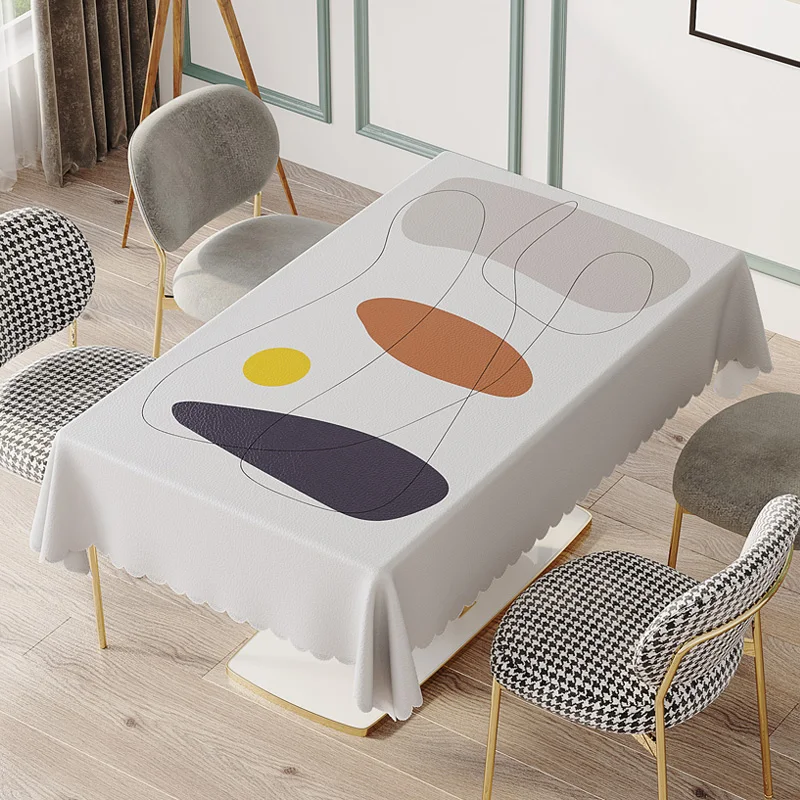 

Waterproof, oil resistant, and wash free leather dining table cloth rectangular PVC anti scald coffee table