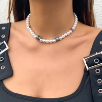 vintage butterflypearl beads chain short choker necklace for women trendy beads chain necklace 2022 fashion jewelry neck collar