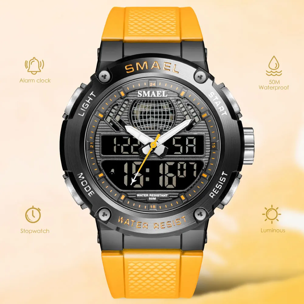 

SMAEL Fashion Digital Watches for Men Electronic LED Display Quartz Watch 50m Waterproof Sport Wristwatch relogio masculino часы