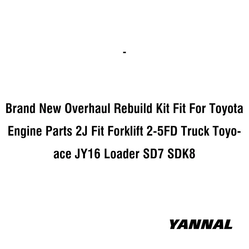 Новый комплект для ремонта двигателя Toyota 2J Fit Forklift 2-5FD грузовик Toyoace JY16 погрузчик