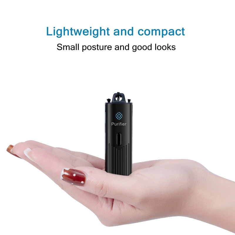 

Portable Necklace Air Purifier Personal USB Rechargeable Air Cleaner Negative Ion Generator Remove Odor Formaldehyde For Outdoor