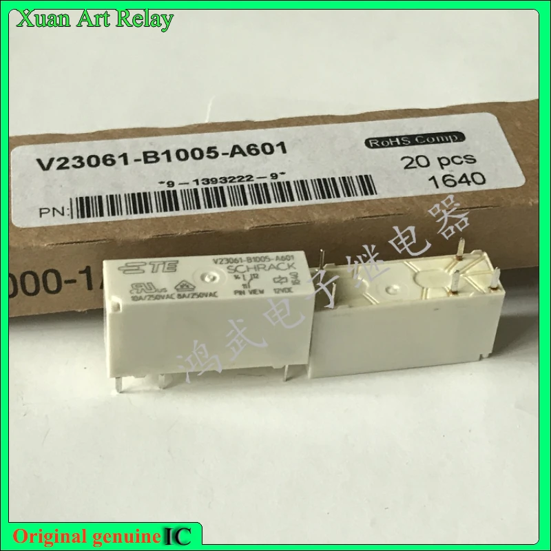 

5pcs/lot Brand new original Relay V23061-B1005-A601 12VDC 10A One group is normally open with 5 pins