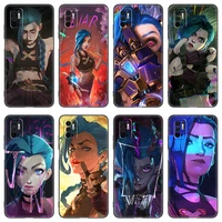 Hot Anime Arcane Jinx Phone Case For Xiaomi Redmi Note 10S 10T 11S 11E 11T Pro Soft TPU Black Cover