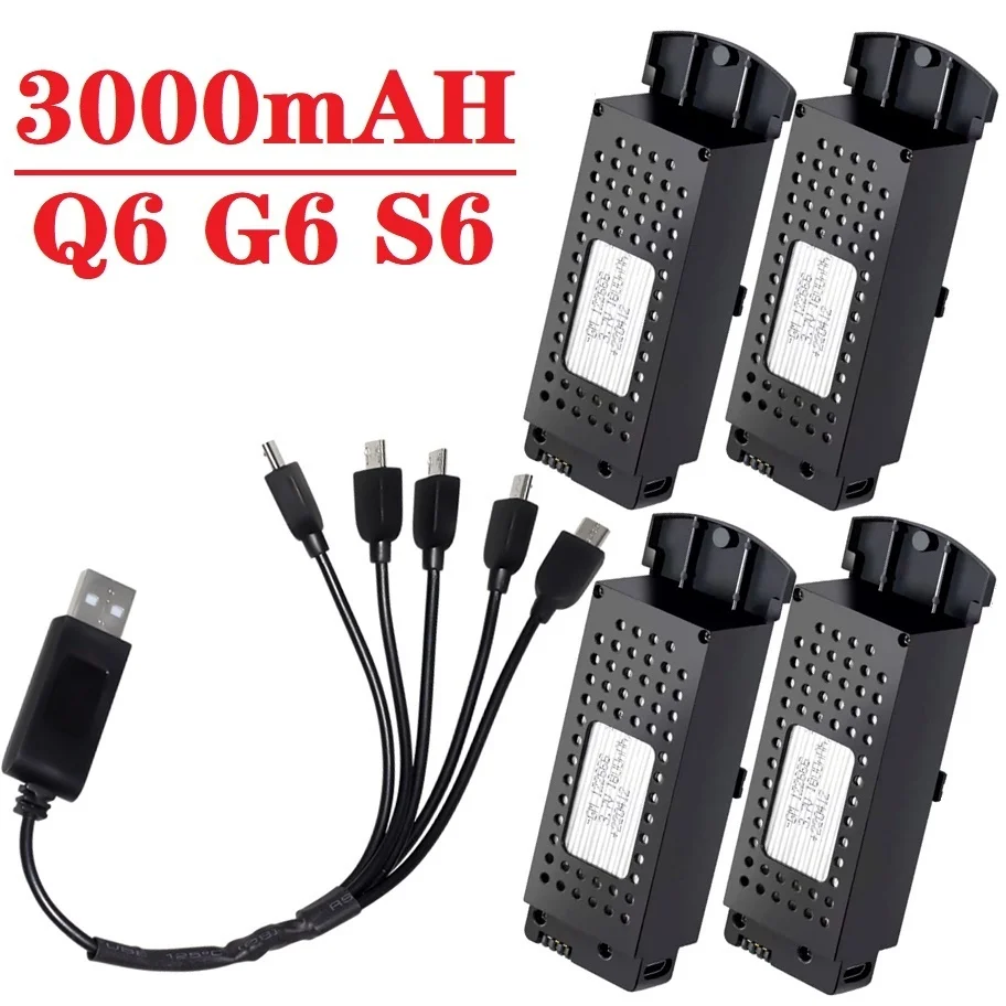 Q6 3.7V 3000mAh Rechargeable Battery and Charger For Q6 G6 S