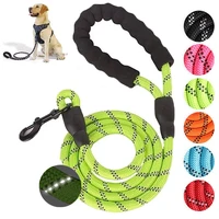 pet leash reflective strong dog leash 1 5m long with comfortable padded handle heavy duty training durable nylon rope leashes
