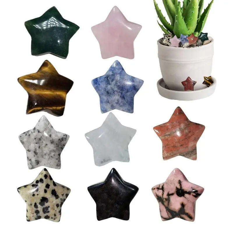 

Star Shaped Crystals Crystal Stone Worry Stones Star Shape Bulk Stones Decor For Collection Meditation Decoration Landscaping