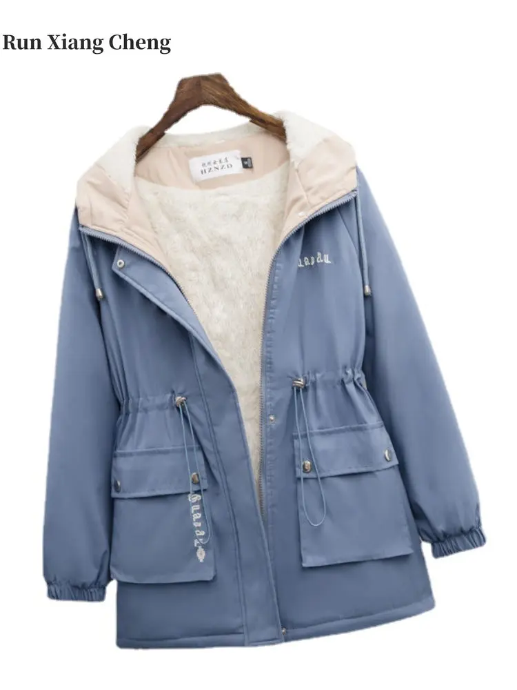 Women's Clothing Cotton Fall Winter2023 Free Shipping Versatile Fashion Jacket Street Casual Style Plush and Thicken Thermal Top