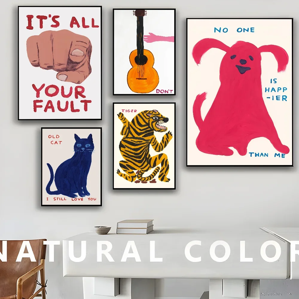 Абстрактный Дэвид шригли такса Черный кот цирк классические кинопостеры HD